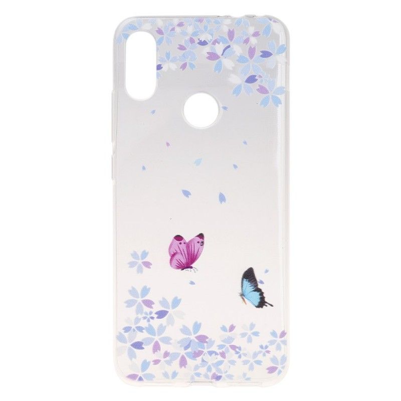 Hülle Xiaomi Redmi Note 7 Transparente Schmetterlinge Und Blumen
