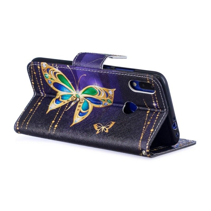 Lederhüllen Xiaomi Redmi Note 7 Handyhülle Magischer Schmetterling