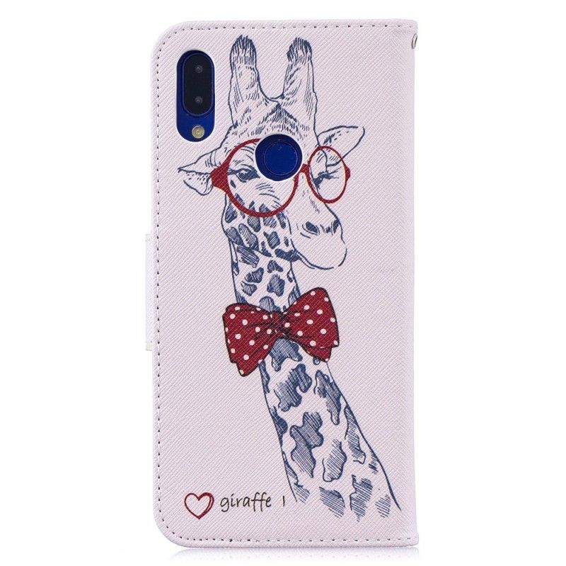 Lederhüllen Xiaomi Redmi Note 7 Handyhülle Nerd-Giraffe