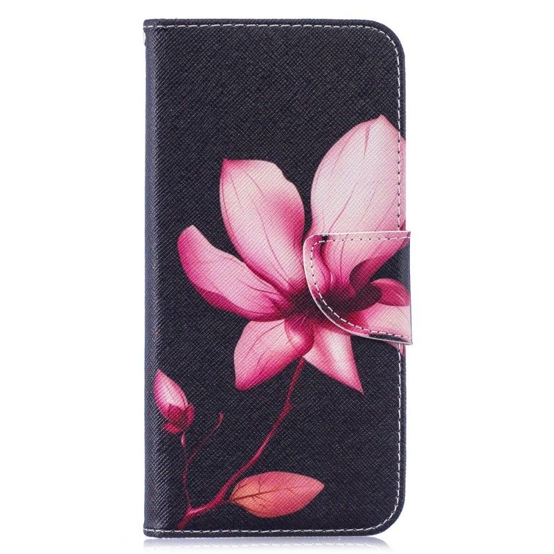 Lederhüllen Xiaomi Redmi Note 7 Handyhülle Rosa Blume