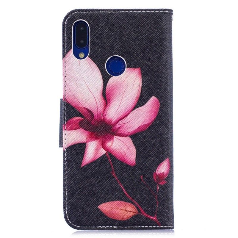 Lederhüllen Xiaomi Redmi Note 7 Handyhülle Rosa Blume