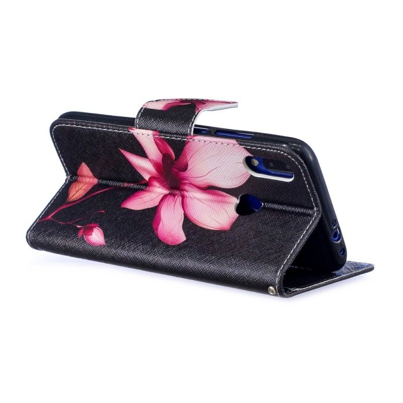 Lederhüllen Xiaomi Redmi Note 7 Handyhülle Rosa Blume