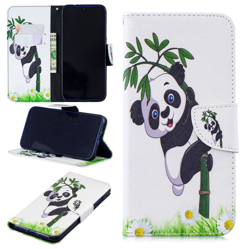 Lederhüllen Xiaomi Redmi Note 7 Panda Auf Bambus