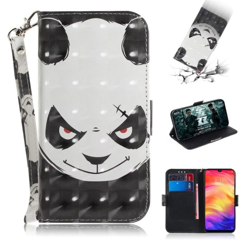 Lederhüllen Xiaomi Redmi Note 7 Wütender Panda Mit Tanga