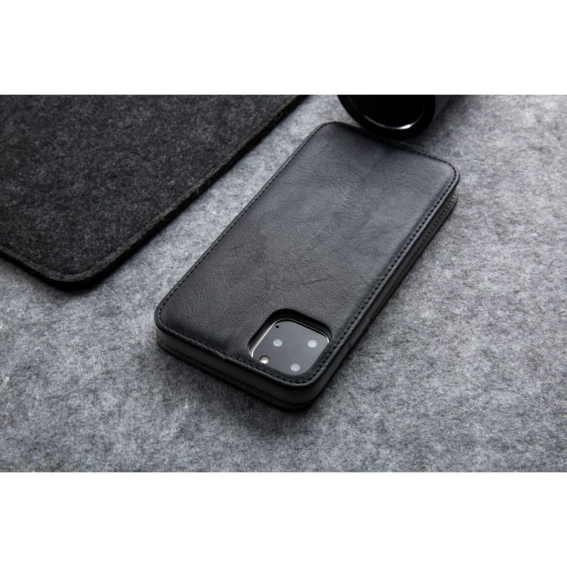 Flip Case Für iPhone 11 Pro Max Braun Finesse Leder Stil