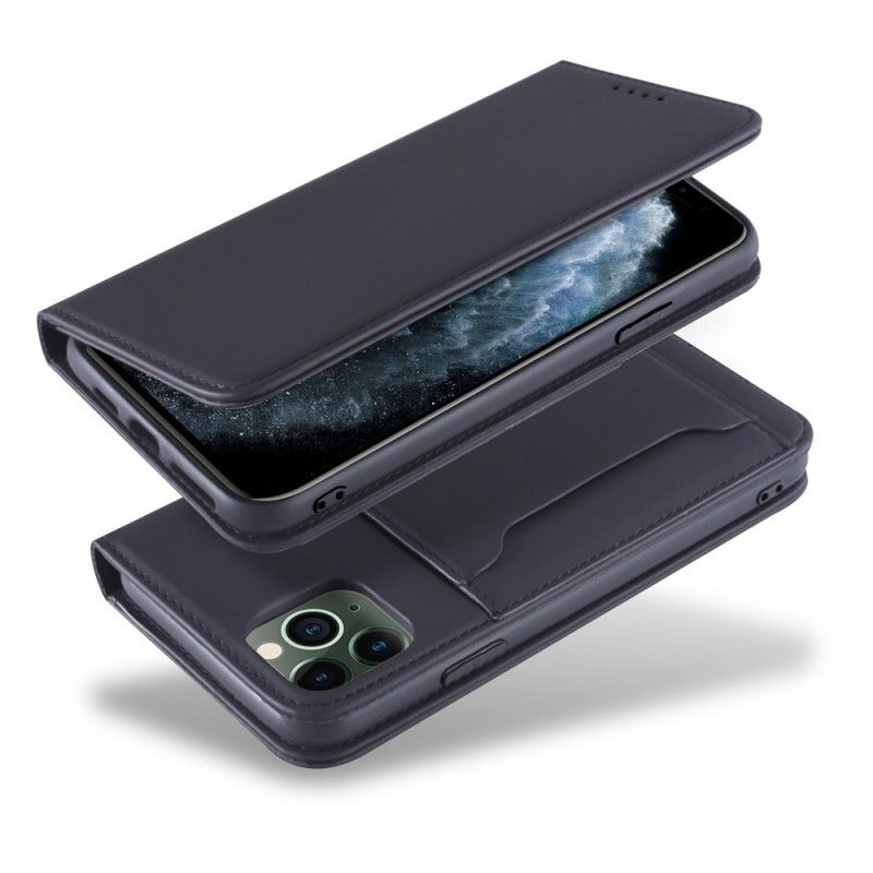 Flip Case Für iPhone 11 Pro Max Schwarz Inhaber Einer Unterstützungskarte