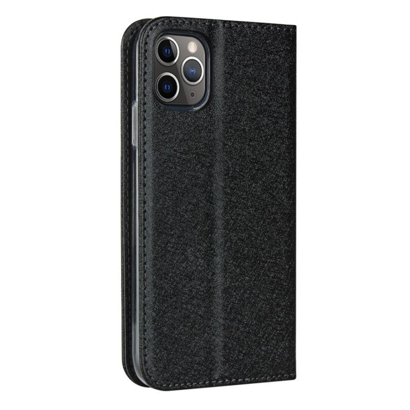 Flip Case Für iPhone 11 Pro Max Schwarz Weicher Lederstil Mit Riemen