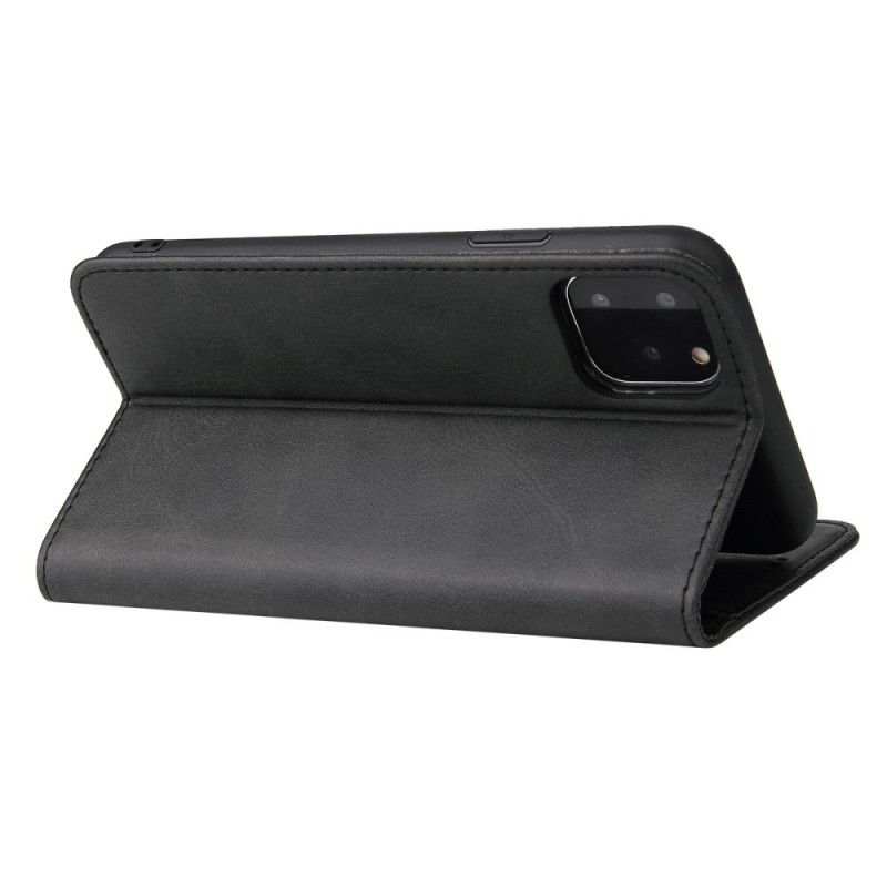 Flip Case iPhone 11 Pro Max Schwarz Business Style Plus Ledereffekt