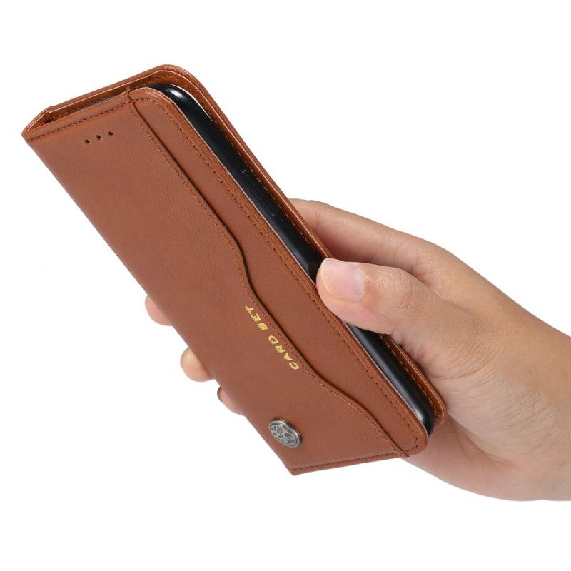 Flip Case iPhone 11 Pro Max Schwarz Handyhülle Kartenhalter Aus Kunstleder