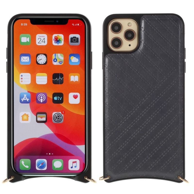 Hülle Für iPhone 11 Pro Max Schwarz Mit Mutural String