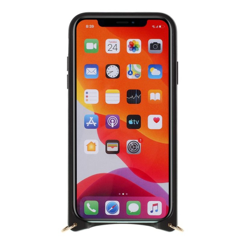 Hülle Für iPhone 11 Pro Max Schwarz Mit Mutural String