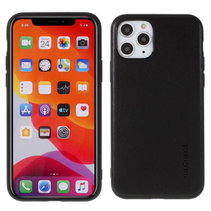 Hülle Für iPhone 11 Pro Max Schwarz Mutierter Ledereffekt