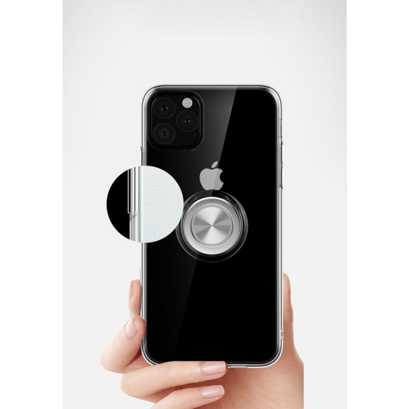 Hülle Für iPhone 11 Pro Max Schwarz Transparent Mit Stützring