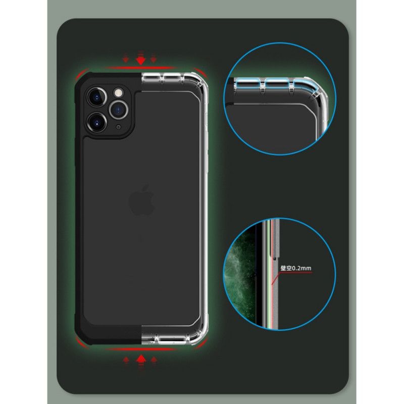 Hülle Für iPhone 11 Pro Max Schwarz Transparenter X-Level-Hybrid