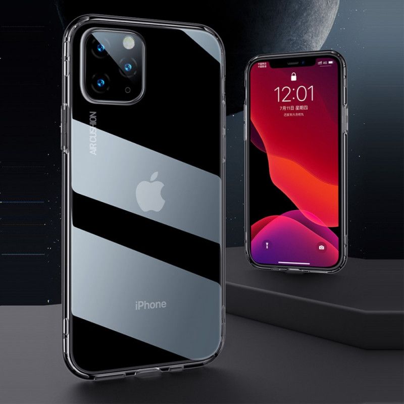 Hülle Für iPhone 11 Pro Max Schwarz Transparentes Silikon Plus