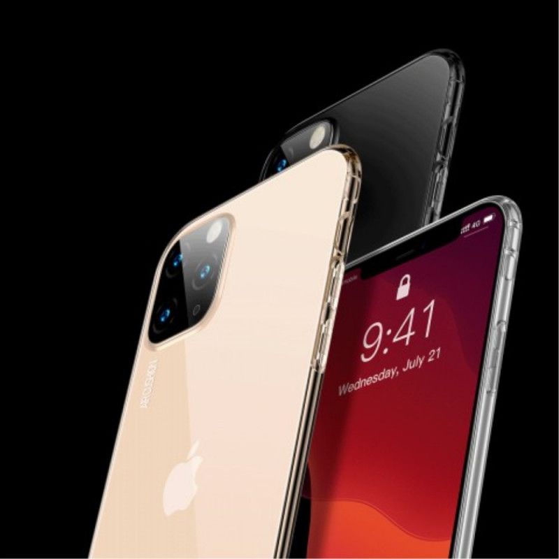 Hülle Für iPhone 11 Pro Max Schwarz Transparentes Silikon Plus