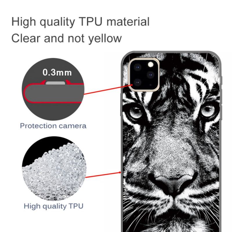 Hülle Für iPhone 11 Pro Max Schwarzweiss-Tiger