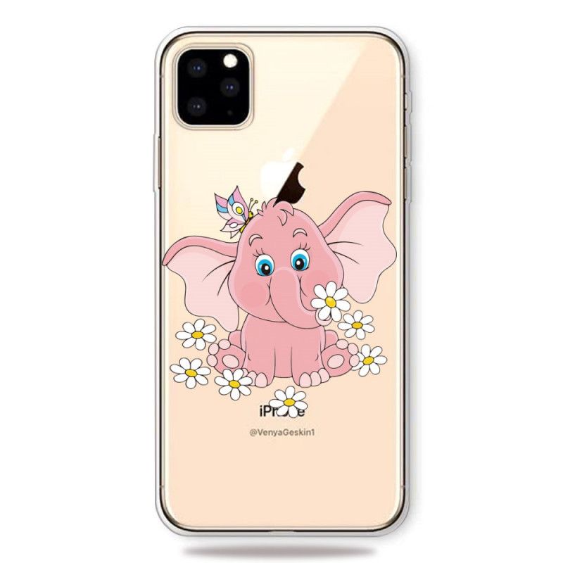 Hülle Für iPhone 11 Pro Max Transparenter Rosa Elefant