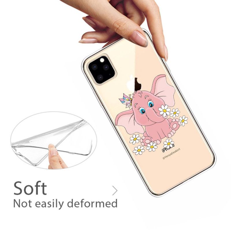 Hülle Für iPhone 11 Pro Max Transparenter Rosa Elefant