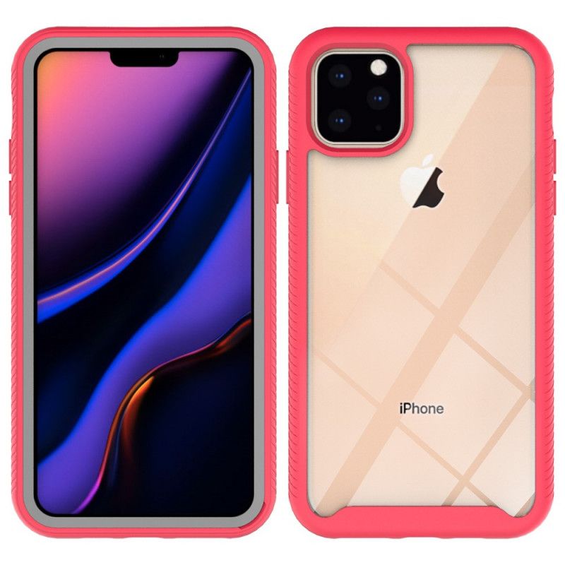 Hülle Für iPhone 11 Pro Max Weiß Hybrid-Design Mit Auffälliger Kante