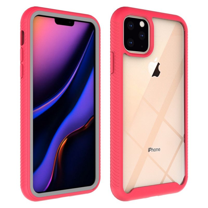 Hülle Für iPhone 11 Pro Max Weiß Hybrid-Design Mit Auffälliger Kante