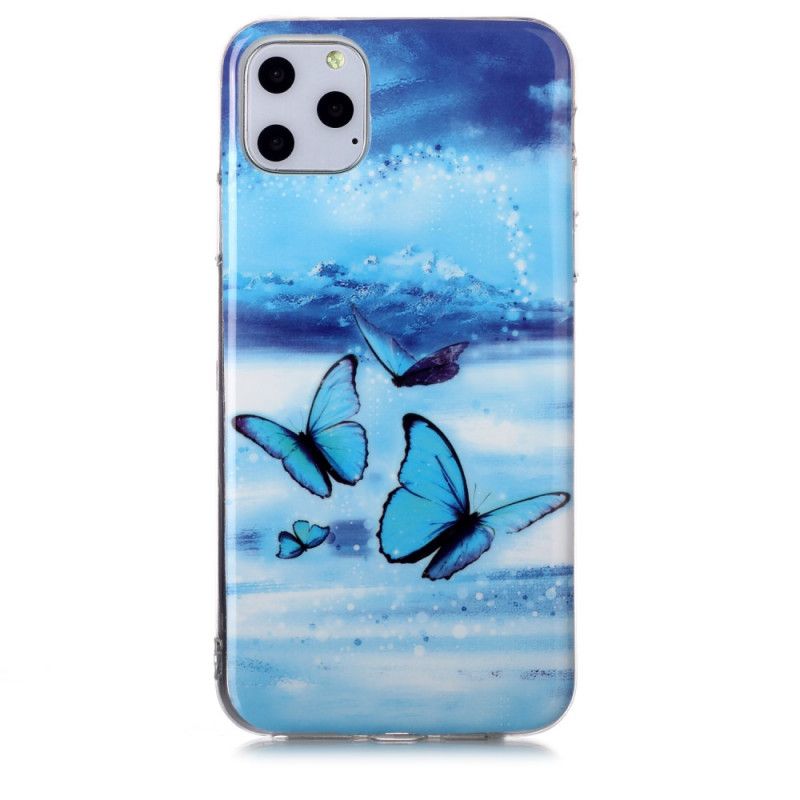 Hülle iPhone 11 Pro Max Fluoreszierende Schmetterlinge