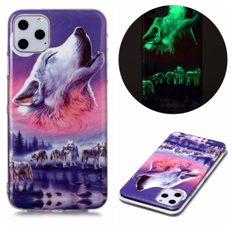 Hülle iPhone 11 Pro Max Fluoreszierender Wolf