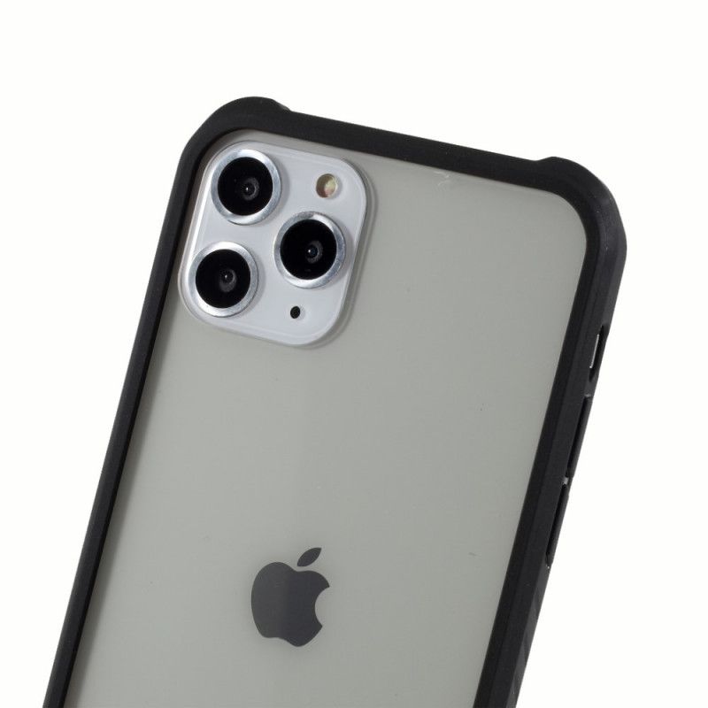 Hülle iPhone 11 Pro Max Gehärtetes Glas Und Silikon Mit Siebfolie
