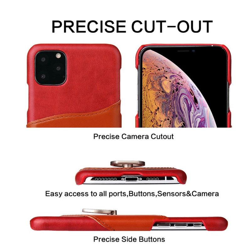 Hülle iPhone 11 Pro Max Rot Feuriger Shann-Kartenhalter Und Stützring