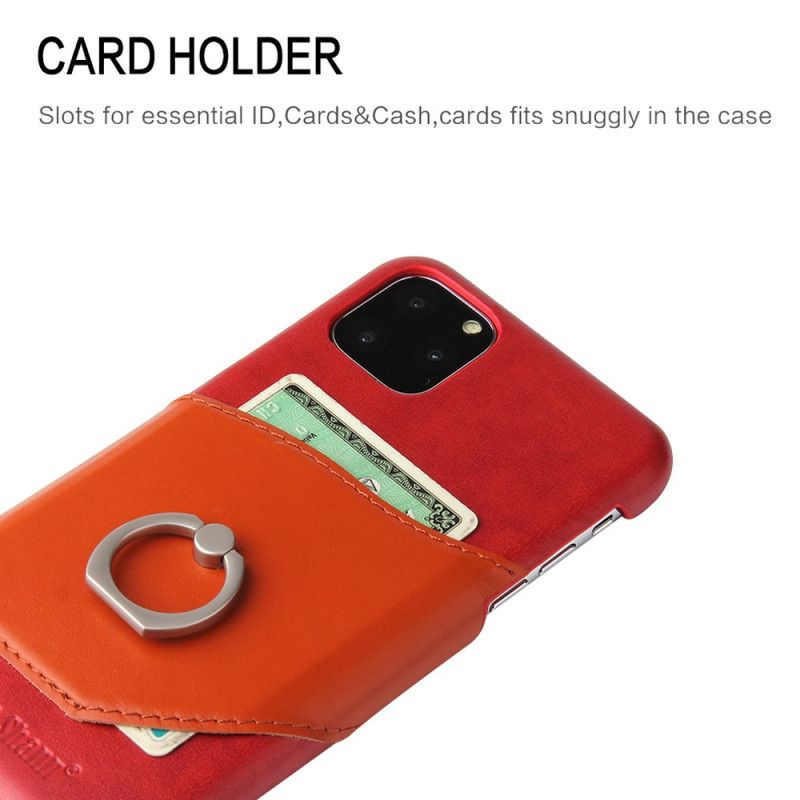 Hülle iPhone 11 Pro Max Rot Feuriger Shann-Kartenhalter Und Stützring