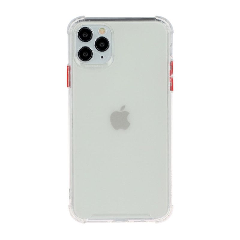 Hülle iPhone 11 Pro Max Rot Handyhülle Transparente Farbige Knöpfe