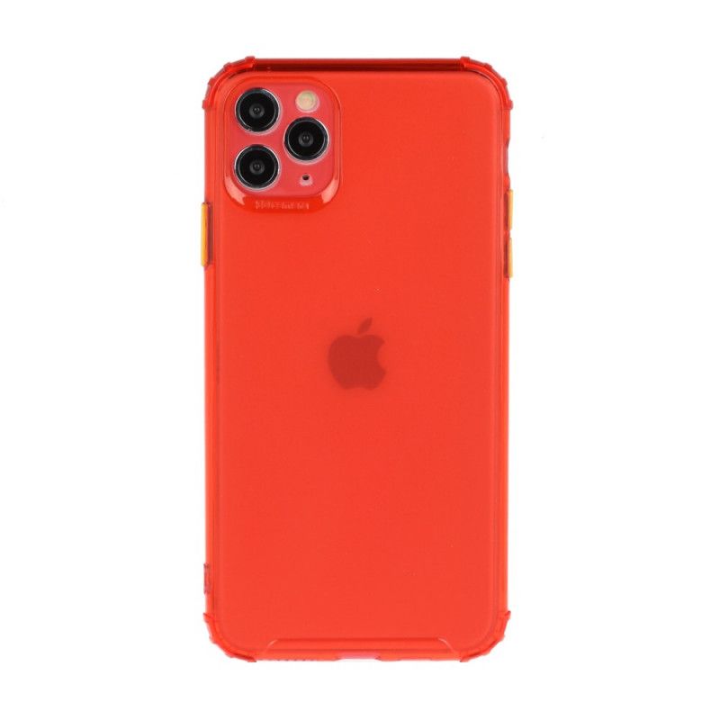 Hülle iPhone 11 Pro Max Rot Handyhülle Transparente Farbige Knöpfe