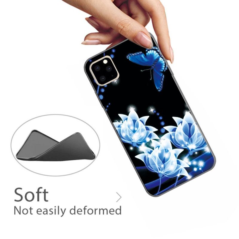 Hülle iPhone 11 Pro Max Schmetterling Und Blaue Seerosen