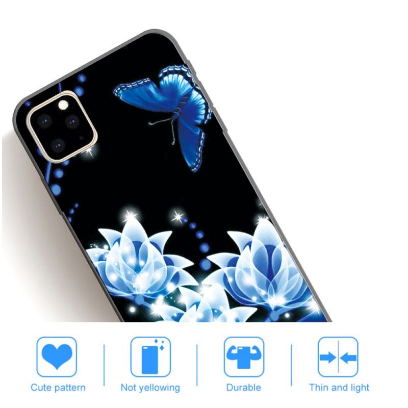 Hülle iPhone 11 Pro Max Schmetterling Und Blaue Seerosen