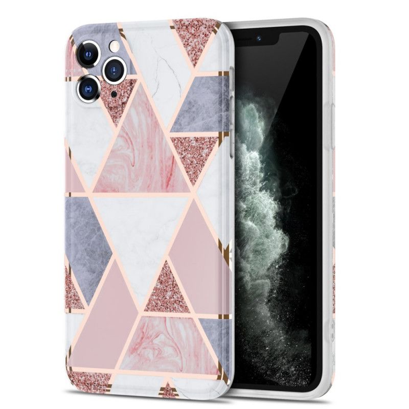 Hülle iPhone 11 Pro Max Schwarz Auffällige Marmorgeometrie