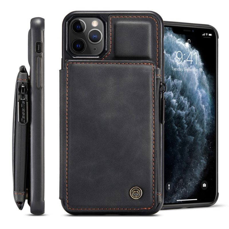 Hülle iPhone 11 Pro Max Schwarz Caseme Wallet-Stil