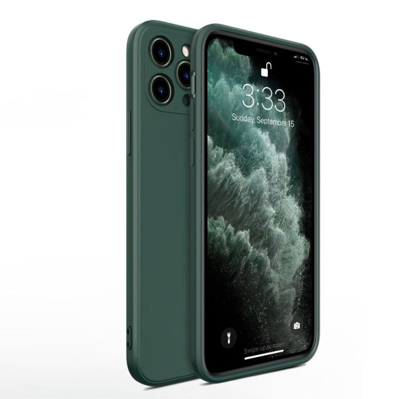 Hülle iPhone 11 Pro Max Schwarz Flüssiges Silikon Auf X-Ebene