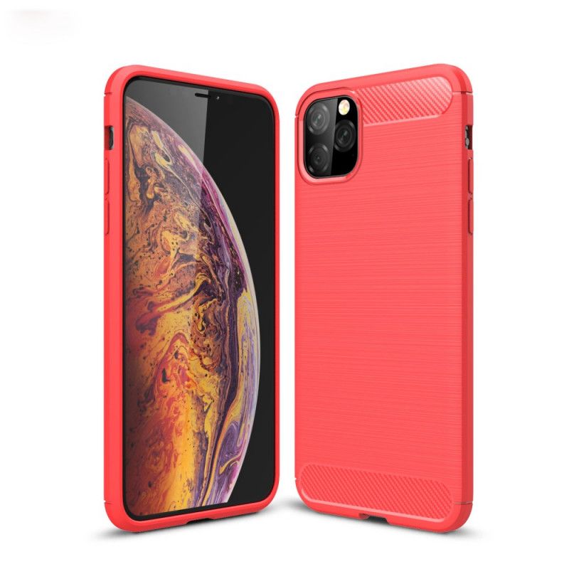 Hülle iPhone 11 Pro Max Schwarz Gebürstete Kohlefaser