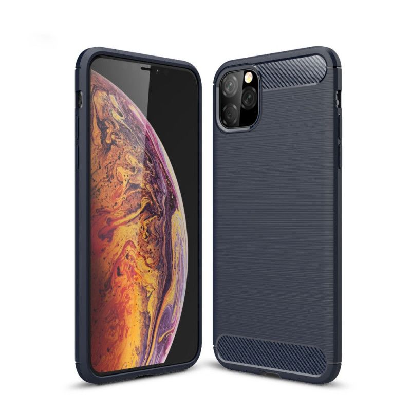 Hülle iPhone 11 Pro Max Schwarz Gebürstete Kohlefaser