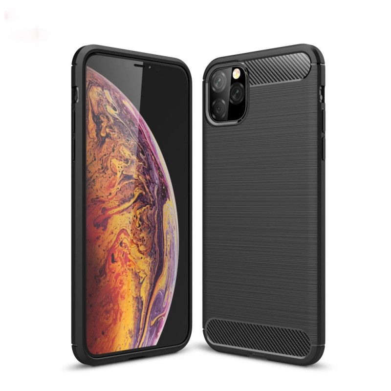 Hülle iPhone 11 Pro Max Schwarz Gebürstete Kohlefaser