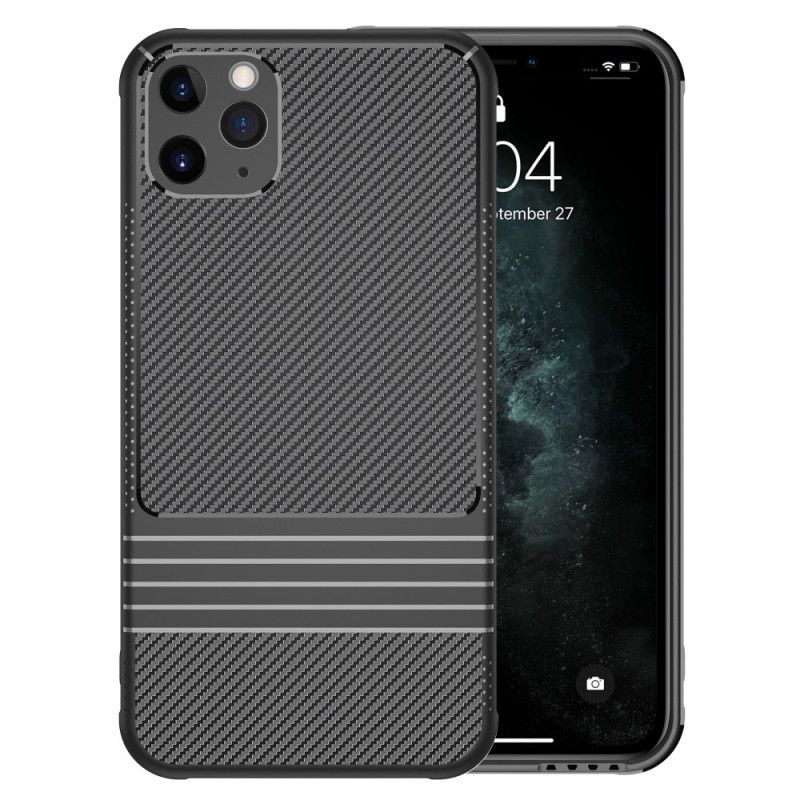 Hülle iPhone 11 Pro Max Schwarz Leeu-Kohlefaser