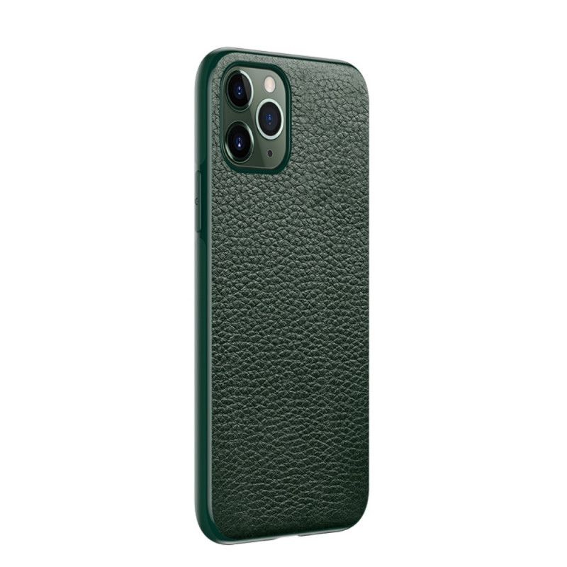 Hülle iPhone 11 Pro Max Schwarz Litchi Sulada Leder Stil