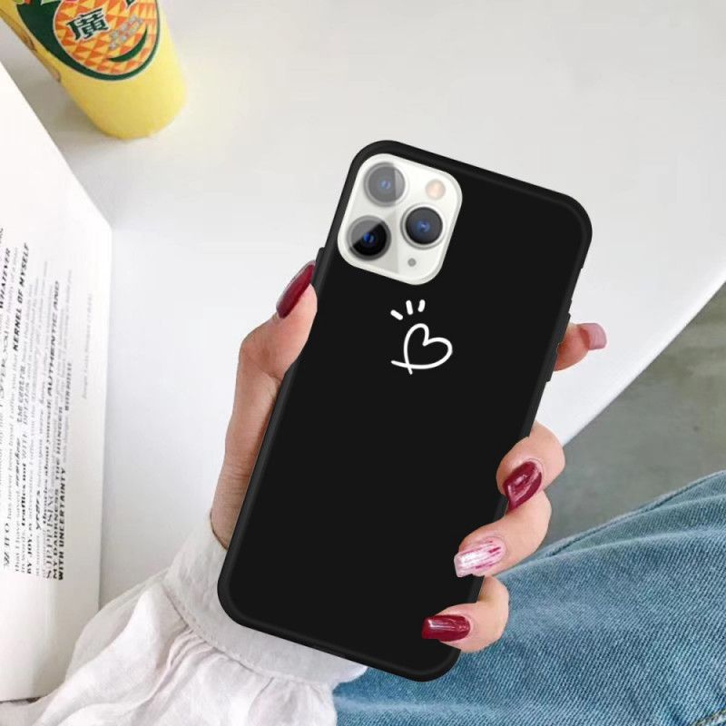 Hülle iPhone 11 Pro Max Schwarz Schlagendes Herzsilikon