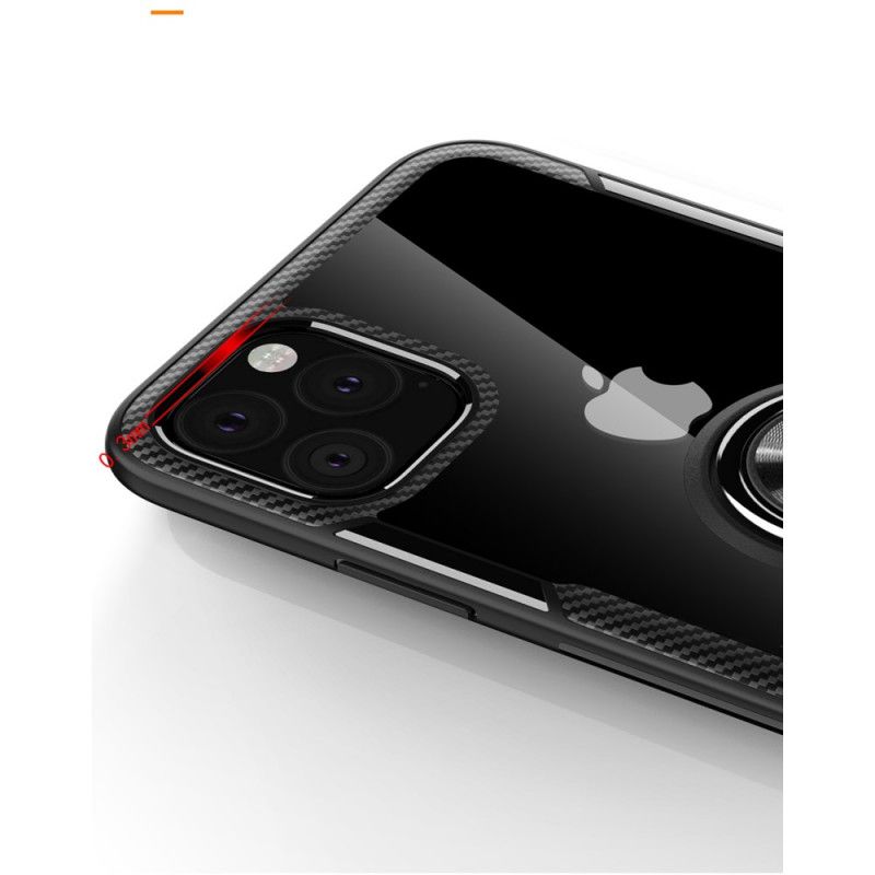 Hülle iPhone 11 Pro Max Schwarz Stützring Mit Metalleffektkanten