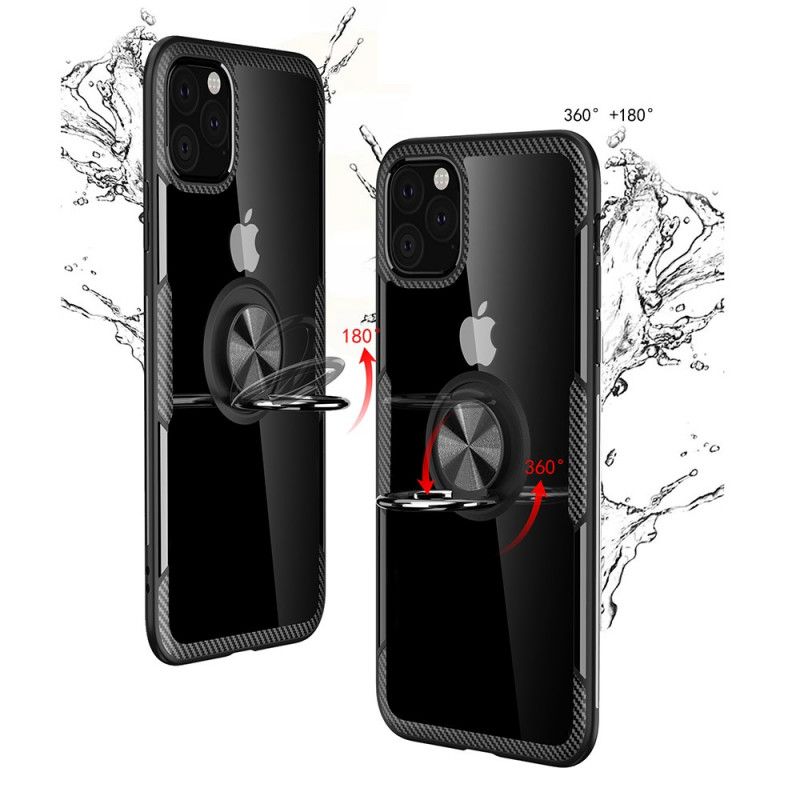 Hülle iPhone 11 Pro Max Schwarz Stützring Mit Metalleffektkanten