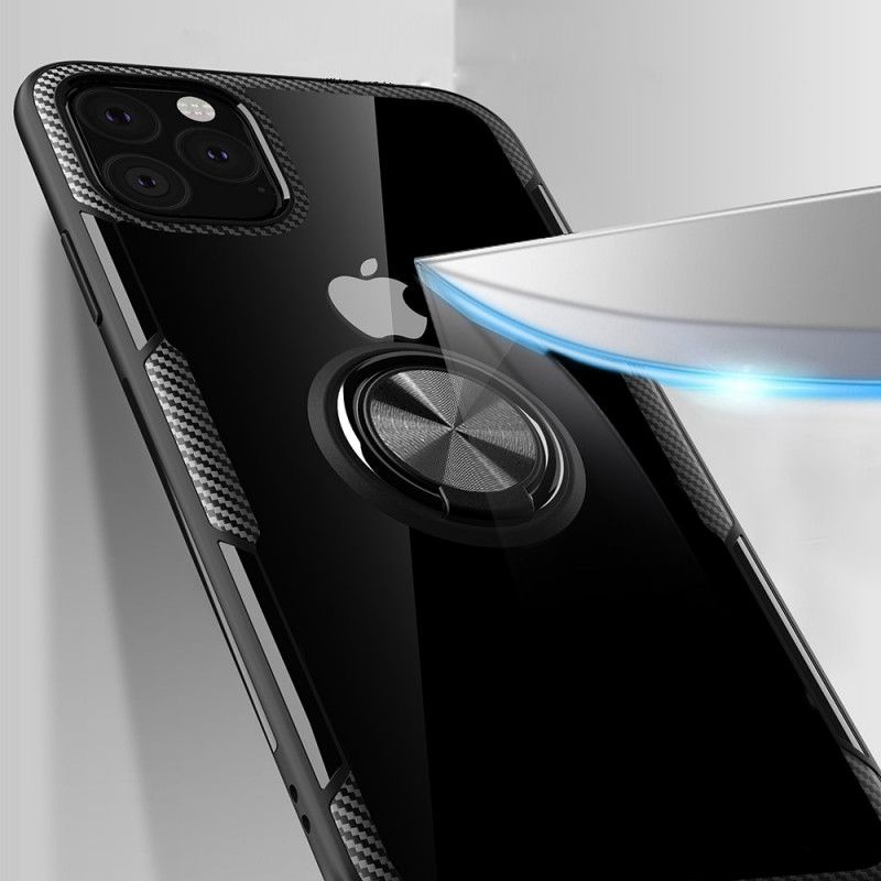 Hülle iPhone 11 Pro Max Schwarz Stützring Mit Metalleffektkanten