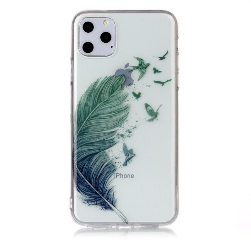 Hülle iPhone 11 Pro Max Transparente Farbige Feder