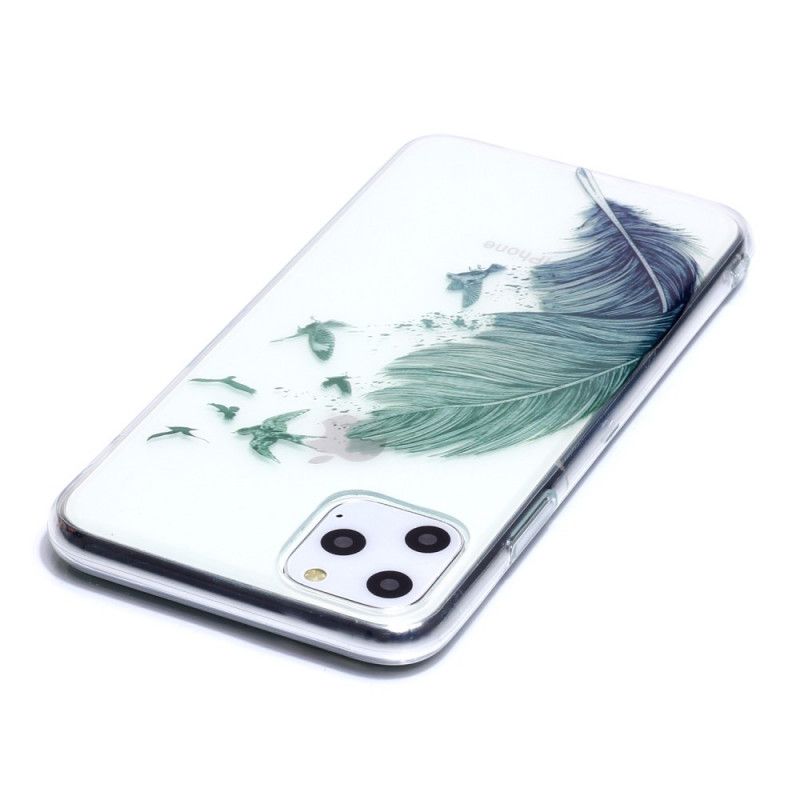 Hülle iPhone 11 Pro Max Transparente Farbige Feder