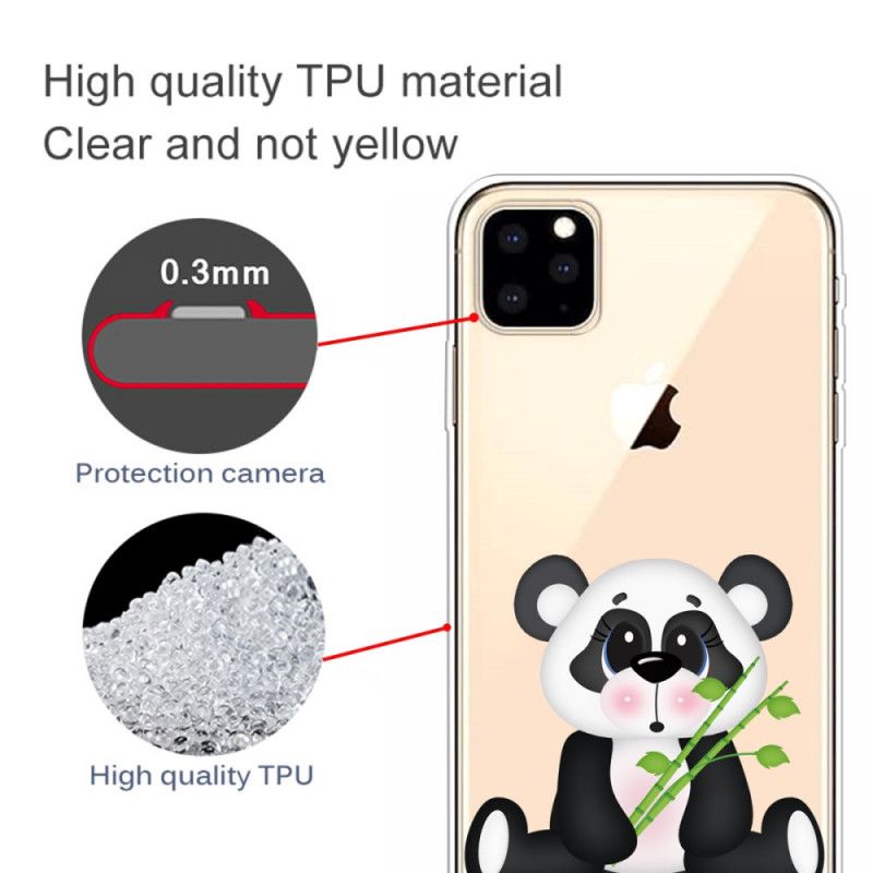 Hülle iPhone 11 Pro Max Transparenter Trauriger Panda