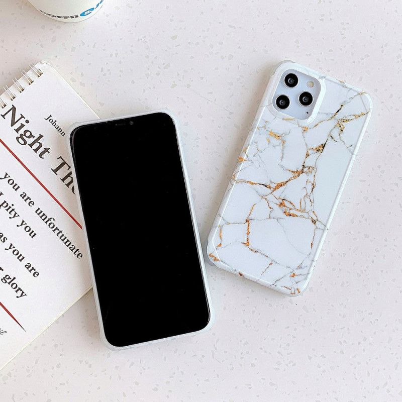 Hülle iPhone 11 Pro Max Weiß Handyhülle Verstärkte Ecken Im Marmorstil